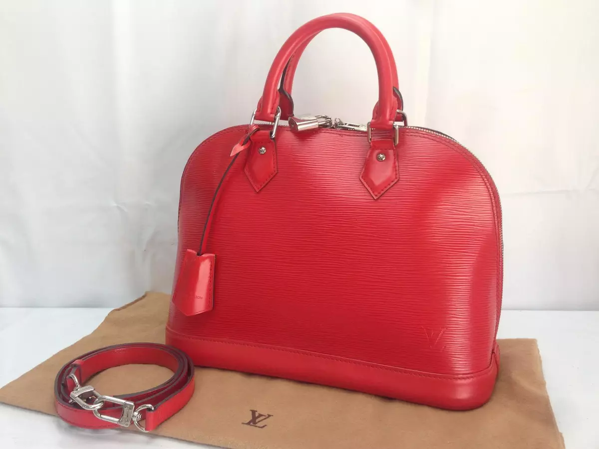 Auth Louis Vuitton Epi Alma PM 2 Way Shoulder Hand Bag Red 8E260100m"