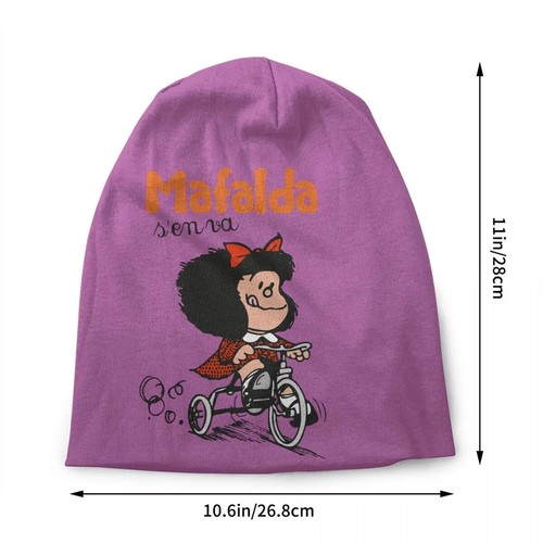 Mafalda Riding A Bike Skullies Beanies Caps Knit Hat Adult Quino Bonnet Hats - Picture 2 of 37