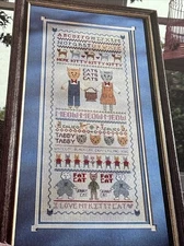 Here Kitty Kitty Kitty Sampler Single Pattern 3 Pages From Magazine Cross Stitch