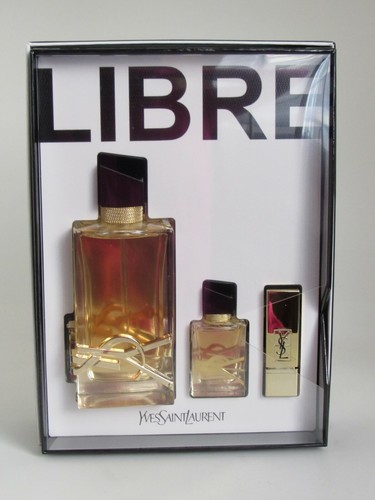 YVES SAINT LAURENT LIBRE 3 PC SET WOMEN EAU DE PARFUM SPRAY  100ml+0.25ml+LIPSTIK | eBay