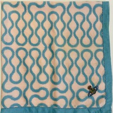 Vivienne Westwood Handkerchief/Scarf- 50cm- Squiggles - Turquoise/Peach - RARITY