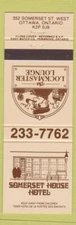 Matchbook Cover - Somerset House Hotel Ottawa ON
