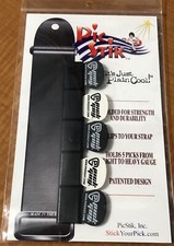 PIC STIK Guitar Pick Holder with 5 Picks. Clips Easily to Standard Guitar Strap