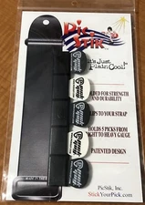 PIC STIK Guitar Pick Holder with 5 Picks. Clips Easily to Standard Guitar Strap