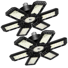 2 Pack Garage Light 200w 20000lm 6500k Led Shop Lights Led Garage Ceiling Lights