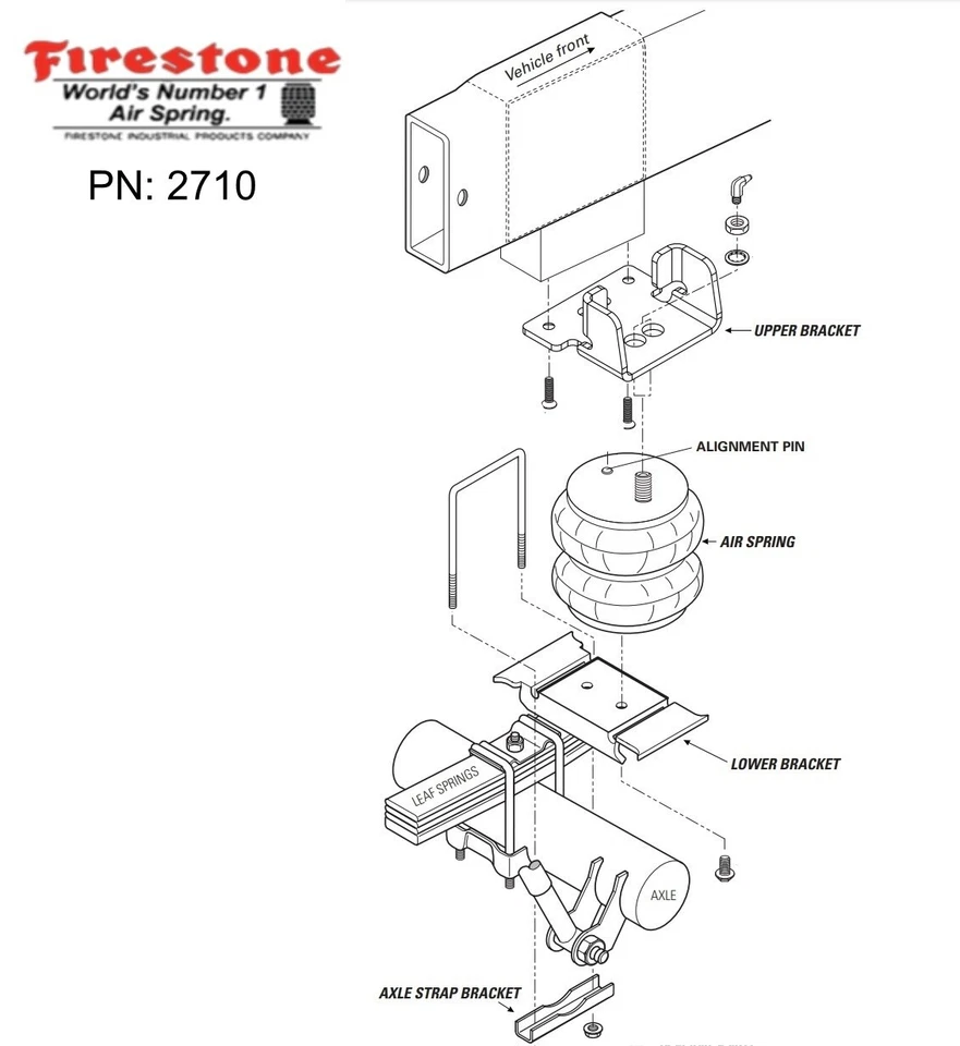 Bolsas de resortes neumáticos Firestone Red Label 7500 libras para Dodge Ram 3500 2013-2025 4x4 Foto 2 de 4