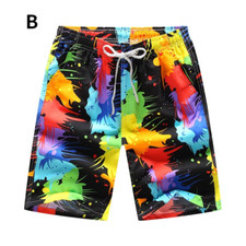 Mens Swimming Summer Shorts Beach Surfboard Quick Dry Printed Sport Pants Casual