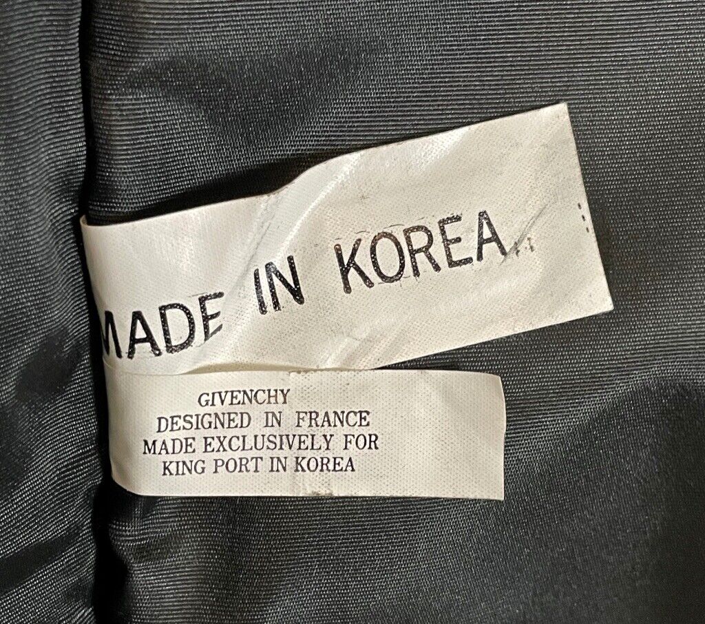 GIVENCHY, Des'd FRANCE, KINGPORT, Korea”, 2” zip exp, black GIVENCHY, Des'd FRANCE, KINGPORT, Korea”, 2” zip exp, black