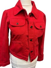 Miu Miu Red Denim Cropped Jacket