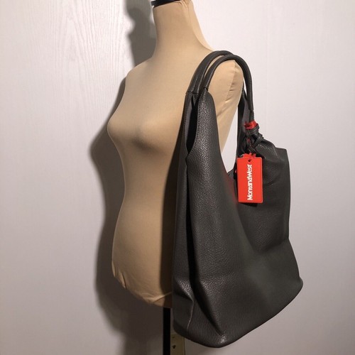 Montana West Hobo Bag Gray Wristlet Soft Shoulder Purse Tote Vegan Tassel New - 第 1/11 張圖片