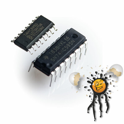 2 x 74HC595 Schieberegister Shift Register Out DIP-16 IC SPI Arduino ESP8266 ARM