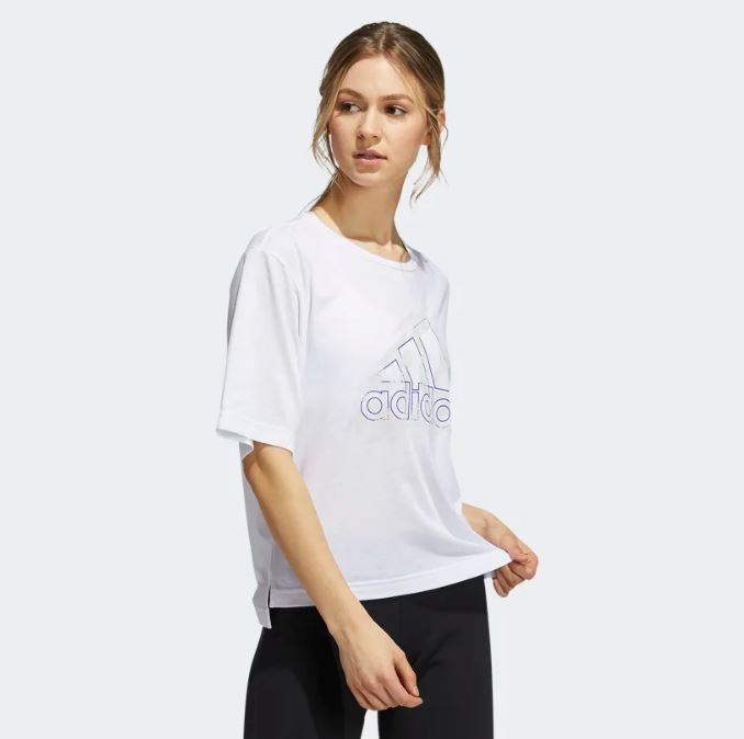 ADIDAS Women's White Camp Graphic Universal Short Sleeve Tee RRP £35 image 3