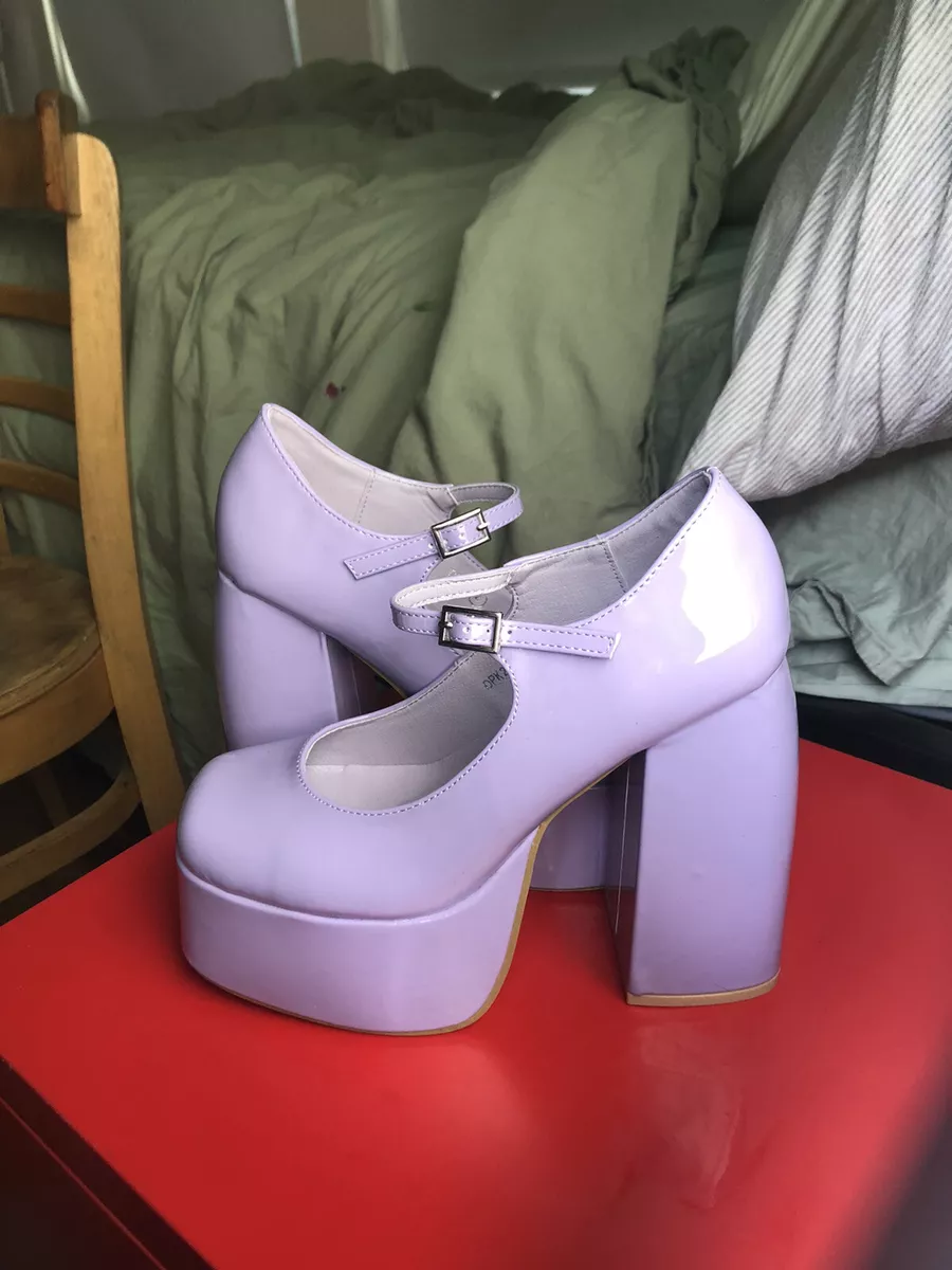 Chunky hotsell purple heels