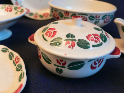 Dinette Ancienne En Faïence Fine HBCM Années 1930 - Lot De 31 Pièces (sans Saucière), Très Bon état