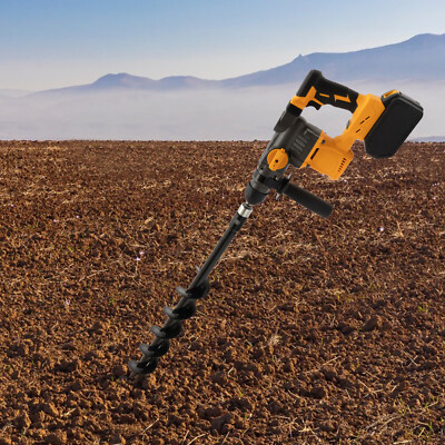 SDS-Plus 21V Cordless Post Hole Digger Auger Rotary Hammer Drill w/3 Drill Bits