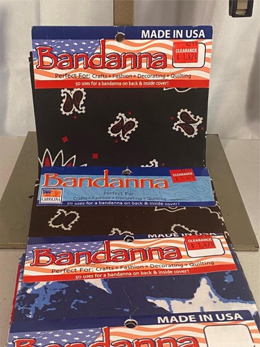 Lotto contenente 5 bandane con vari colori e modelli 22 x 22 pollici ciascuna - Foto 4 di 5