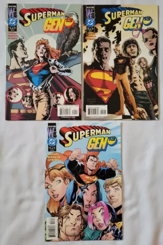 dc Wildstorm SUPERMAN GEN 13 #1,2,3 Set Unread 1st Print 2000 NM Hughes Campbell