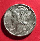 1942 US Mercury SILVER Dime "Philadelphia" Mint! AU! SHARP! Old US Coin!