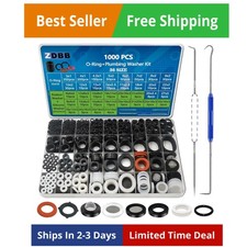 1000 Pcs 18 Size O Ring Kit 18 Size Rubber Washers Assortment Kit for Plumbin...