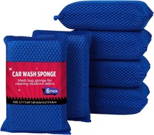 Car Wash Sponge 6pk Microfiber Large Bug And Tar Remover For Cars Non Scra...