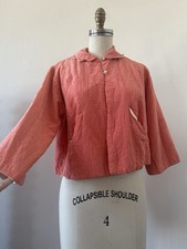 VTG 40s 50s Quilted/Double Lined Puff Sleeve Bed Jacket Pockets Pearl Buttons