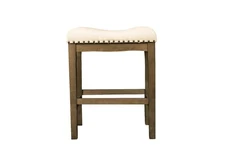 Azalea Park Counter Height Upholstered Wood Saddle Stool
