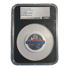 2024 $5 Niue World Series Champions LA Dodgers  3 Oz Silver Coin NGC PF70UCAM 10