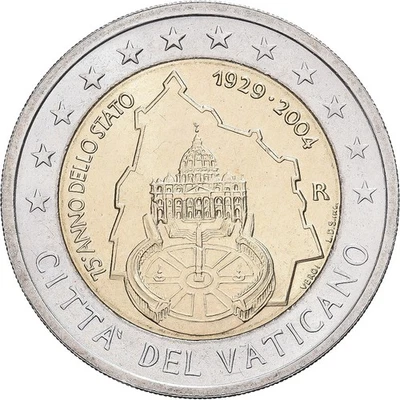 Vatican, 2 Euro, Fondation du Vatican, 75e anniversaire, 2004, Rome - Photo 1/2