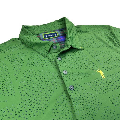William Murray Golf Polo Shirt Mens L Green All Over Mower Performance Wicking - Picture 3 of 22