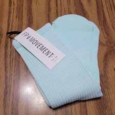 FP Movement By Free People Last Lap Socks In Mint Crew Tall White Logo