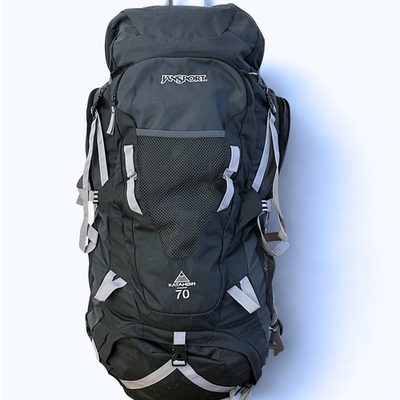 jansport 70 l backpack Jansport KATAHDIN 70L Hiking Backpack Grey New With Tags Padded Harness  System