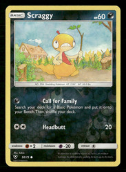 Scraggy 50/73 Shining Legends Reverse Holo Pokemon Card