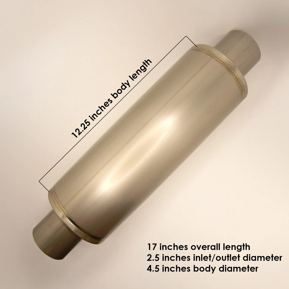 TitanFlowRacing Titanium 2.5" Muffler 4.5" Body diameter 17" Length - Image 2 of 4