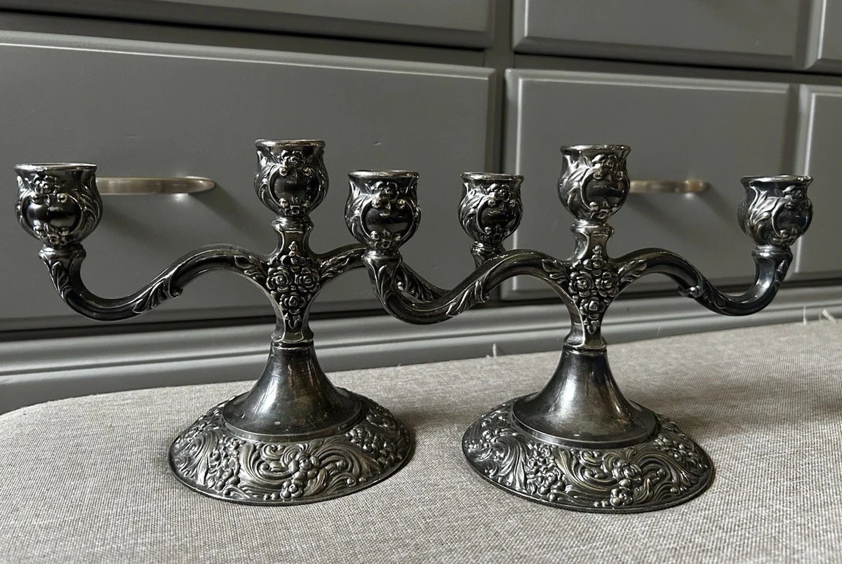 ONEIDA Antique US Silver-Plated Candlesticks & Candelabras for 