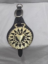 Original Antique Heart Horse Brass On Leather Belt