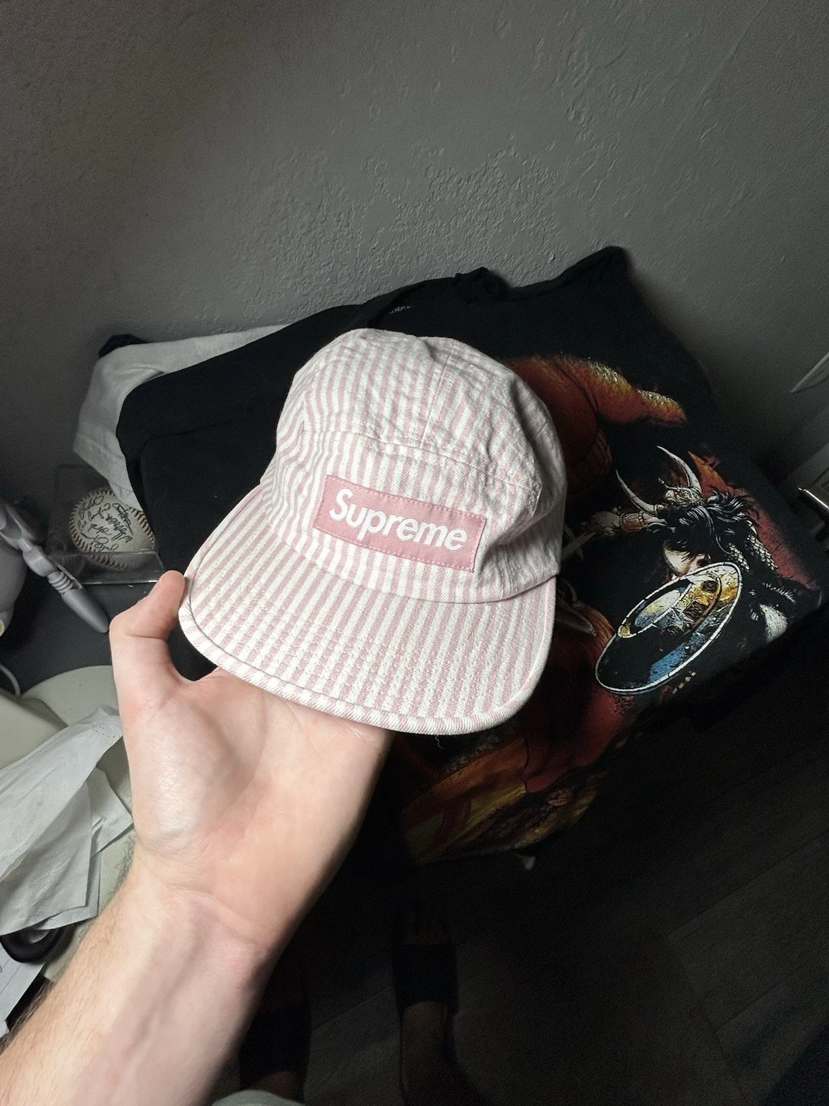 Casquette de camp femme Supreme Denim « Rose » rare fabriquée aux États Unis neuve 
