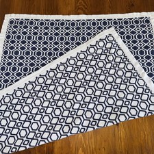 Pottery Barn Kids Baby Blanket Cotton Knit Blue White Soft 38  X 30  VGC Unisex