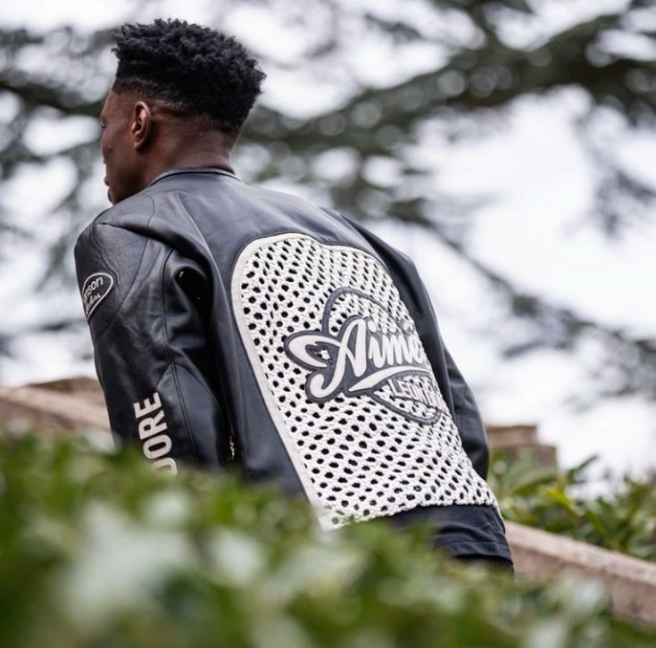 Vanson Leathers Aime Leon Dore Leather Jacket Black White