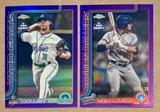 Lot of 2, 25' Pro Debut - Braden Montgomery & Chase Dollander Purple Chrome /125