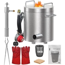 6KG Propane Melting Furnace Kit Foundry Home Kilns 2372°F Casting Smelter
