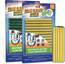 Drain Cleaner and Deodorizer Sticks 24 Pcs Enzyme Drain Sticks - Natural Clog R