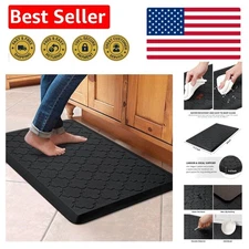 17.3"x28" Black Anti-Fatigue Floor Mat, Non-Slip Cushioned & Easy to Clean