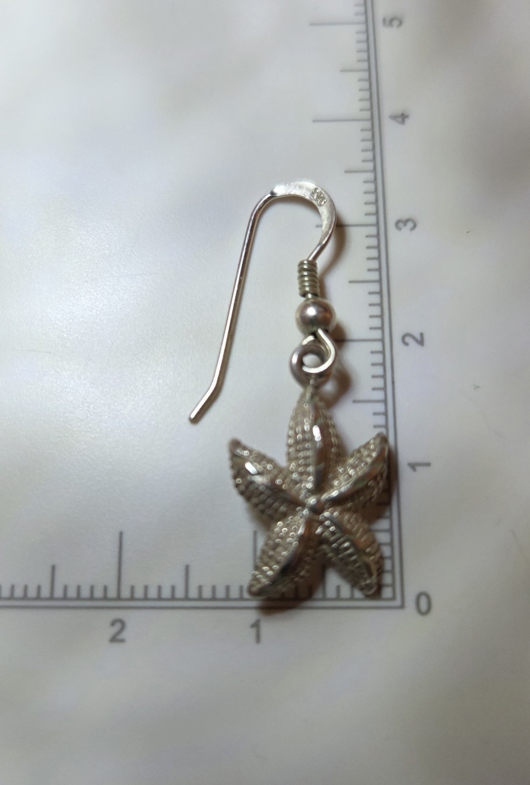 Vintage Solid Sterling Silver Starfish Dangle Ear… - image 6