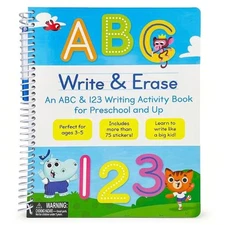 Write & Erase ABC and 123 by Rufus Downy (English) Spiral Book