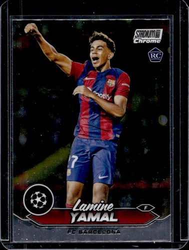 2023-24 Topps Stadium Club Chrome UEFA Lamine Yamal Rookie RC #27 Barcelona