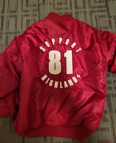 * RARE * HELL'S ANGELS HIGHLANDS Charter Support RED WINTER JACKET image 3
