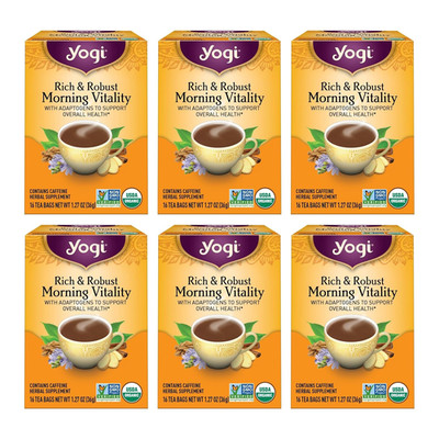 Tea Rich & Robust Morning Vitality - 16 Bags per Pack (6 Packs) - Organic Adapto