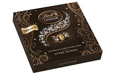 Lindt LINDOR Präsent Box Extra Dunkel 70% Kakao, Schokoladengeschenk, ca. 15 LIN