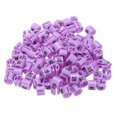 100 Pack Clothes Hanger Marker Number 28 Size Tag Fit 3mm Rod Purple