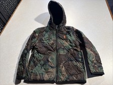 Ralph Lauren Polo Puffer Jacket Boys 5T Green/Camo Hood
